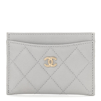 Chanel Caviar Quilted Card Holder Grey 1 of 8