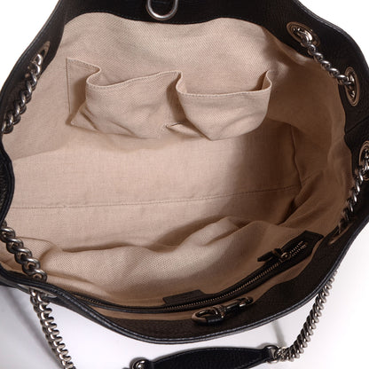 Gucci Pebbled Calfskin Studded Medium Soho Chain Shoulder Bag Black 5 of 9