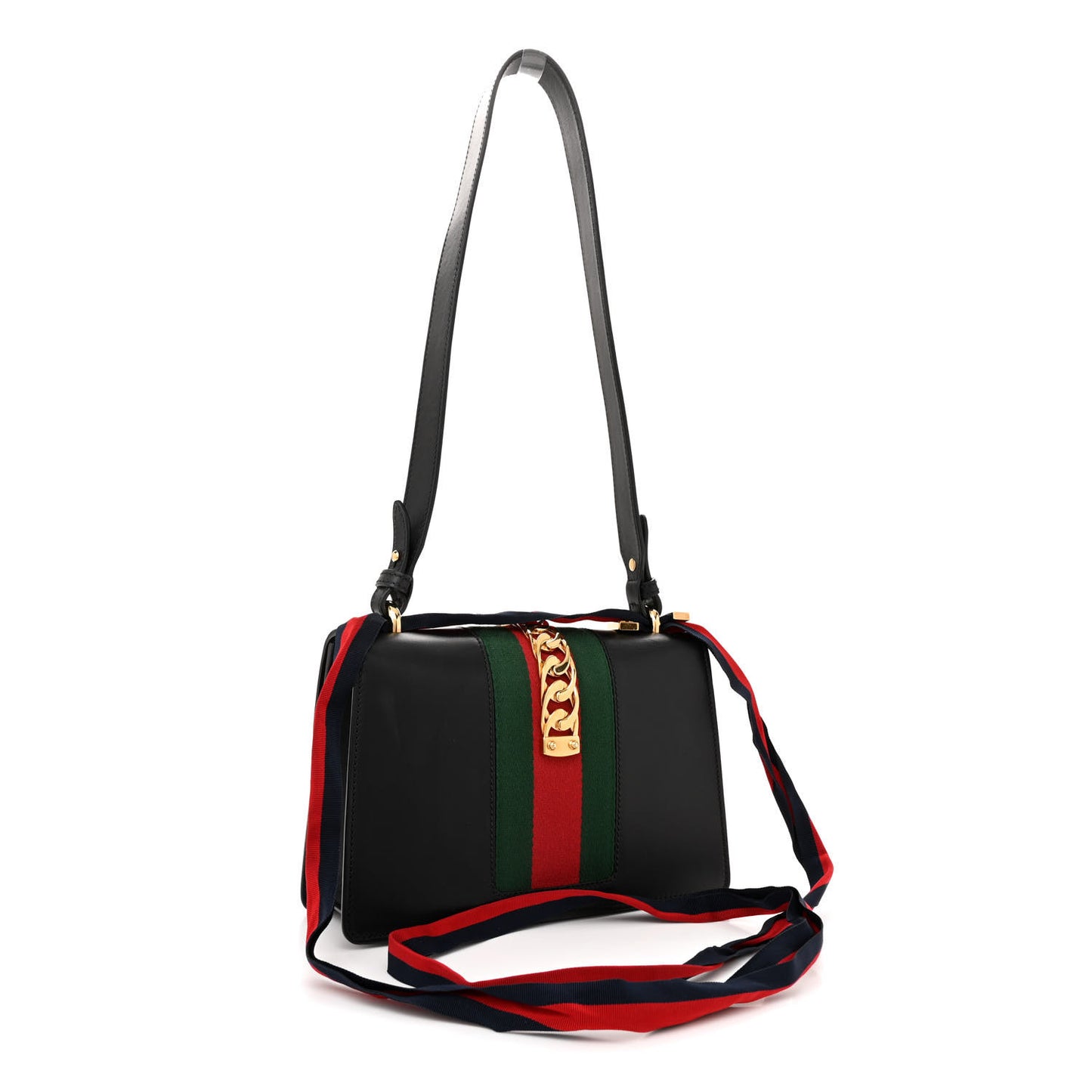Calfskin Small Sylvie Shoulder Bag Black