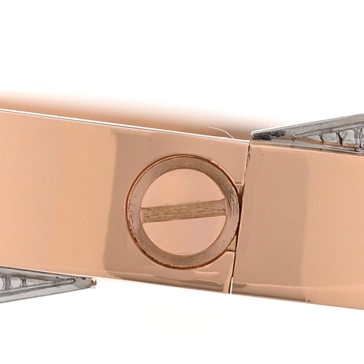 18K Pink White Gold Diamond Double LOVE Paved Bracelet 17