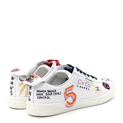 Chanel X PHARRELL WILLIAMS Calfskin Womens Sneakers 38.5 White 4 of 8