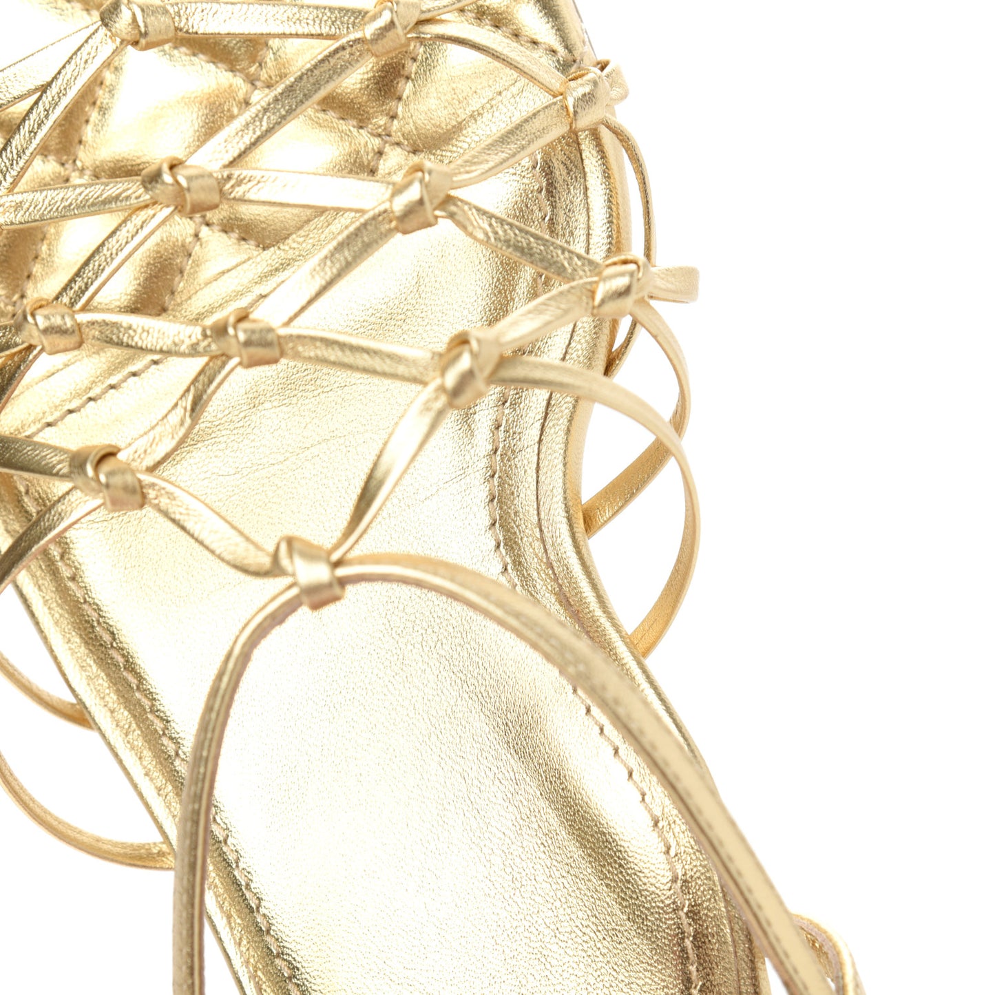 Laminated Lambskin CC Sandals 39.5 Gold