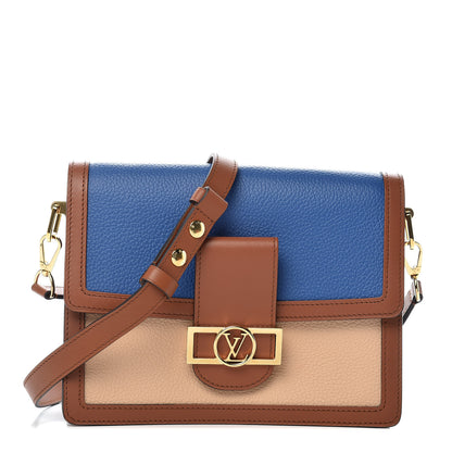 Louis Vuitton Taurillon Dauphine MM Blue Beige 1 of 9