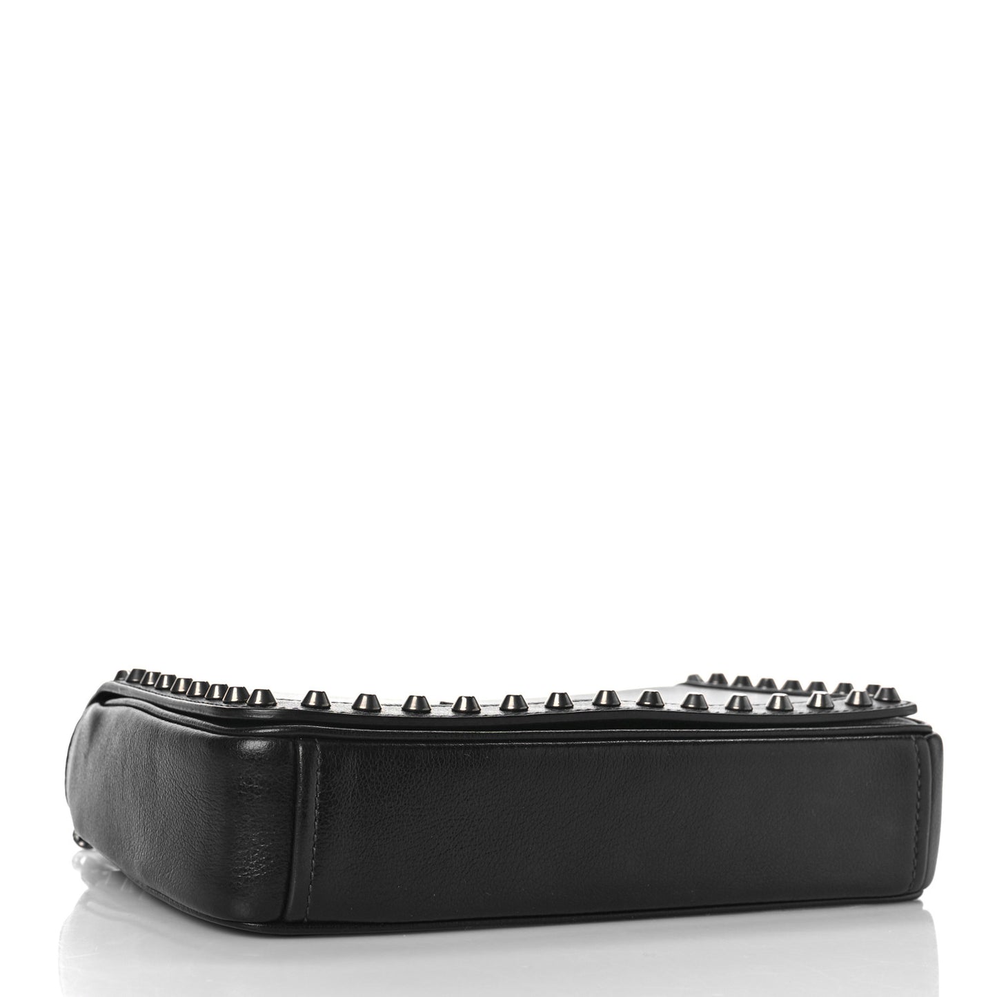 Glace Calfskin Studded Crossbody Black