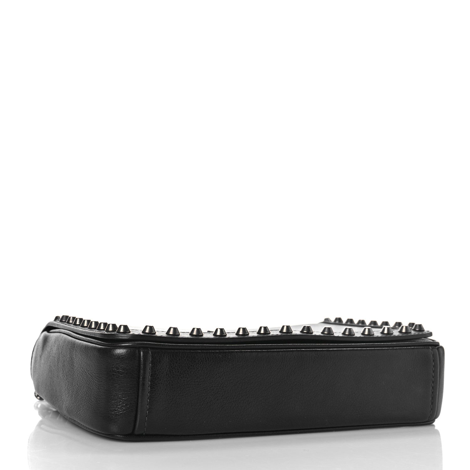 Prada Glace Calfskin Studded Crossbody Black 4 of 8