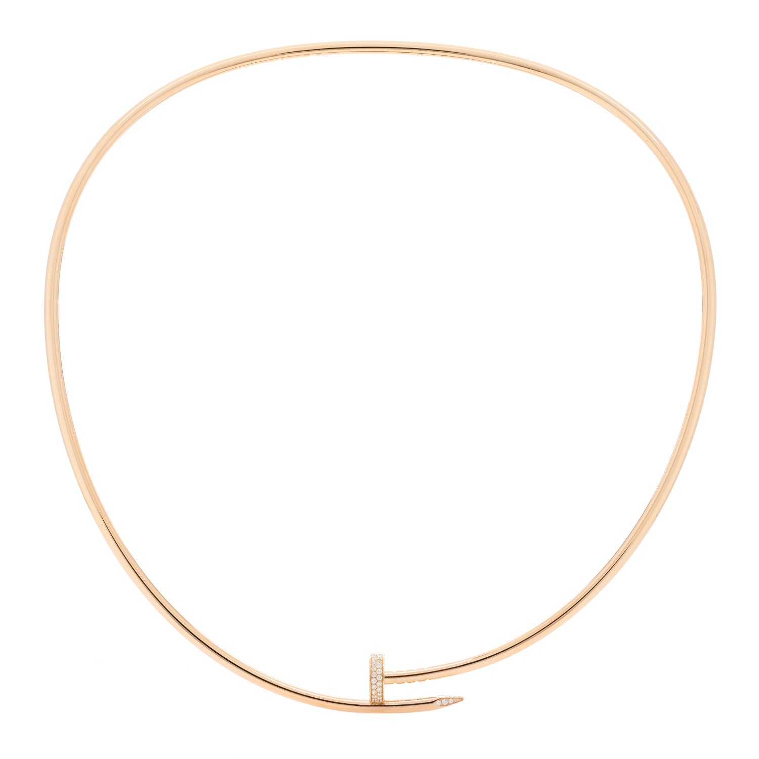 Cartier 18K Pink Gold Diamond Juste Un Clou Necklace 1 of 3