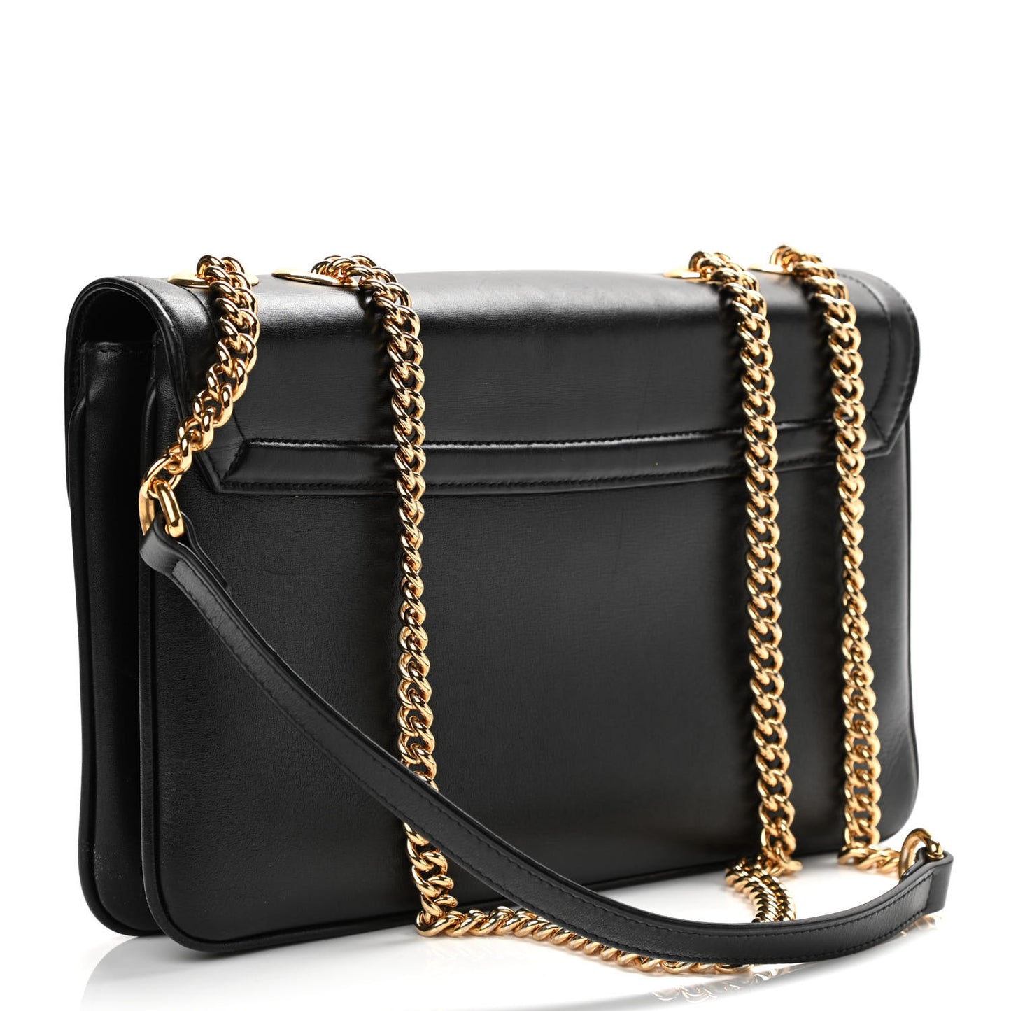 Vitello Palmellato Lux Crystal Medium Rajah Shoulder Bag Black