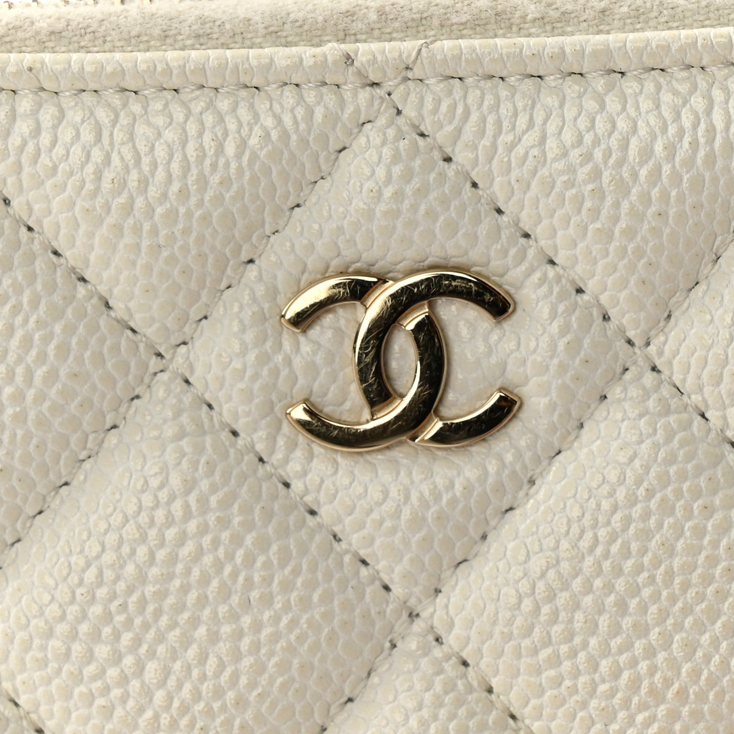 Chanel Caviar Quilted Small Pouch White 9 of 11