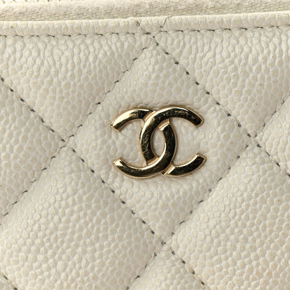 Chanel Caviar Quilted Small Pouch White 9 of 11