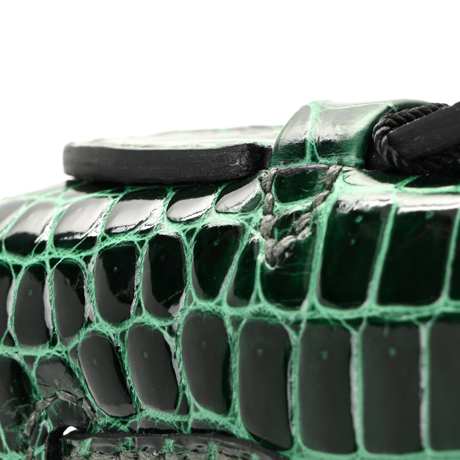 Hermes Shiny Porosus Crocodile Kelly Pochette Vert Cypress 18 of 19