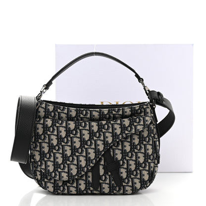 Christian Dior Oblique Mini Soft Saddle Bag Beige Black 12 of 12
