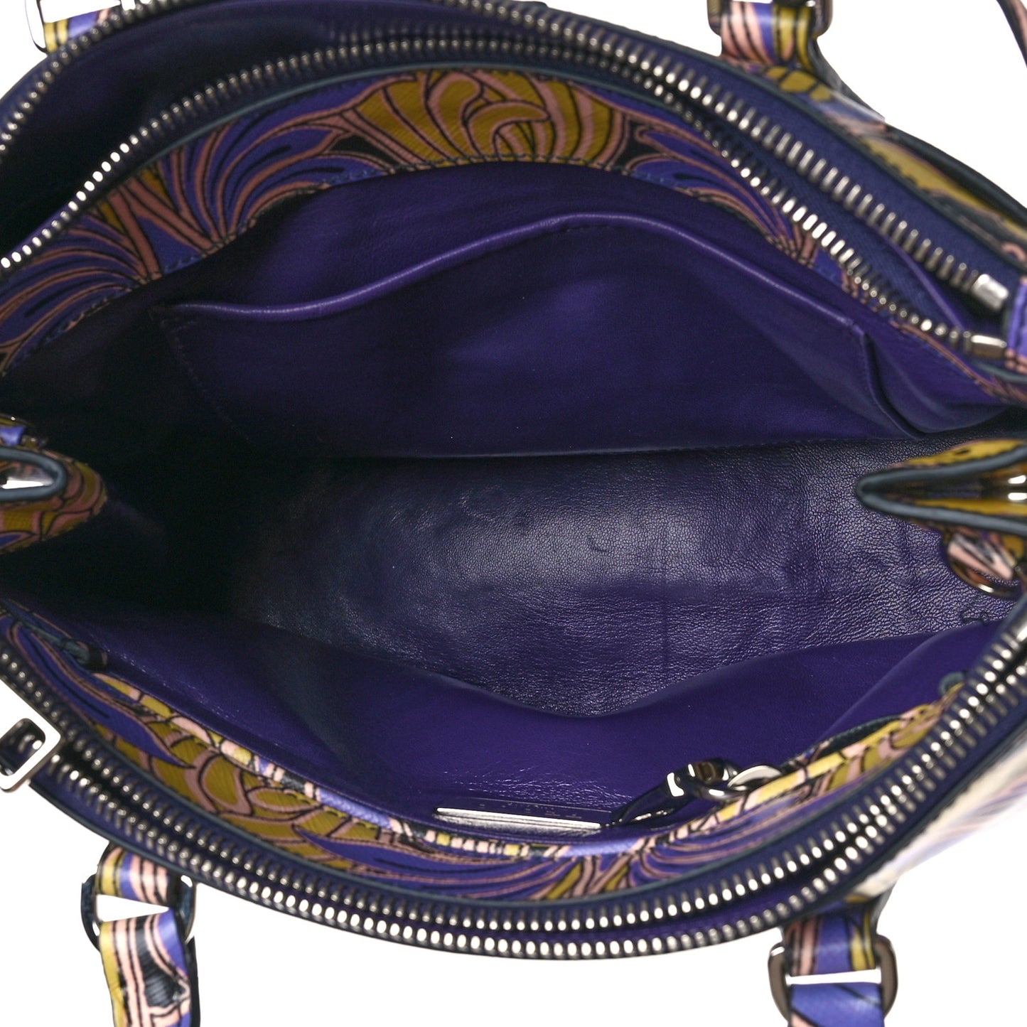 Saffiano Tulip Print Small Galleria Double Zip Tote