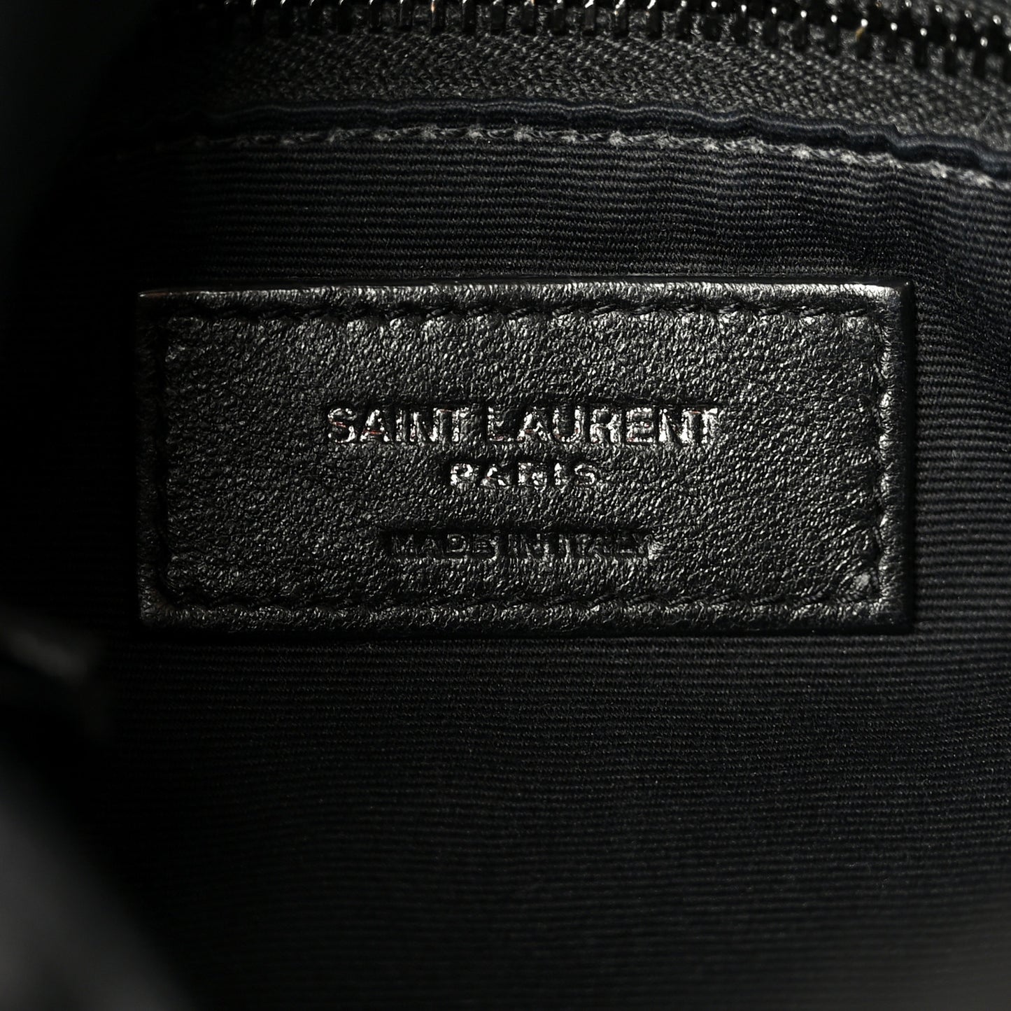 Lambskin Quilted Monogram Monochrome Small Loulou Puffer Chain Satchel Black