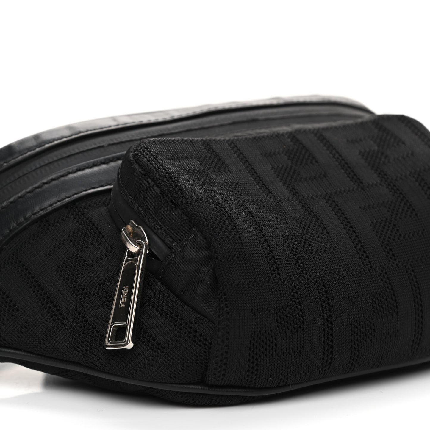 Neoprene Mesh Vitello Grace FF Pocket Belt Bag Black