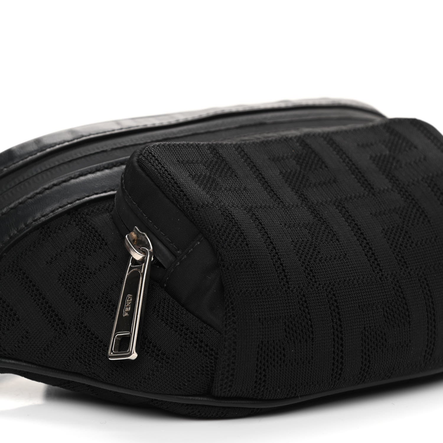 Fendi Neoprene Mesh Vitello Grace FF Pocket Belt Bag Black 8 of 9