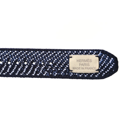 Hermes Nylon Weave Faubourg Apple Watch Single Tour Band Bleu Nuit 8 of 12