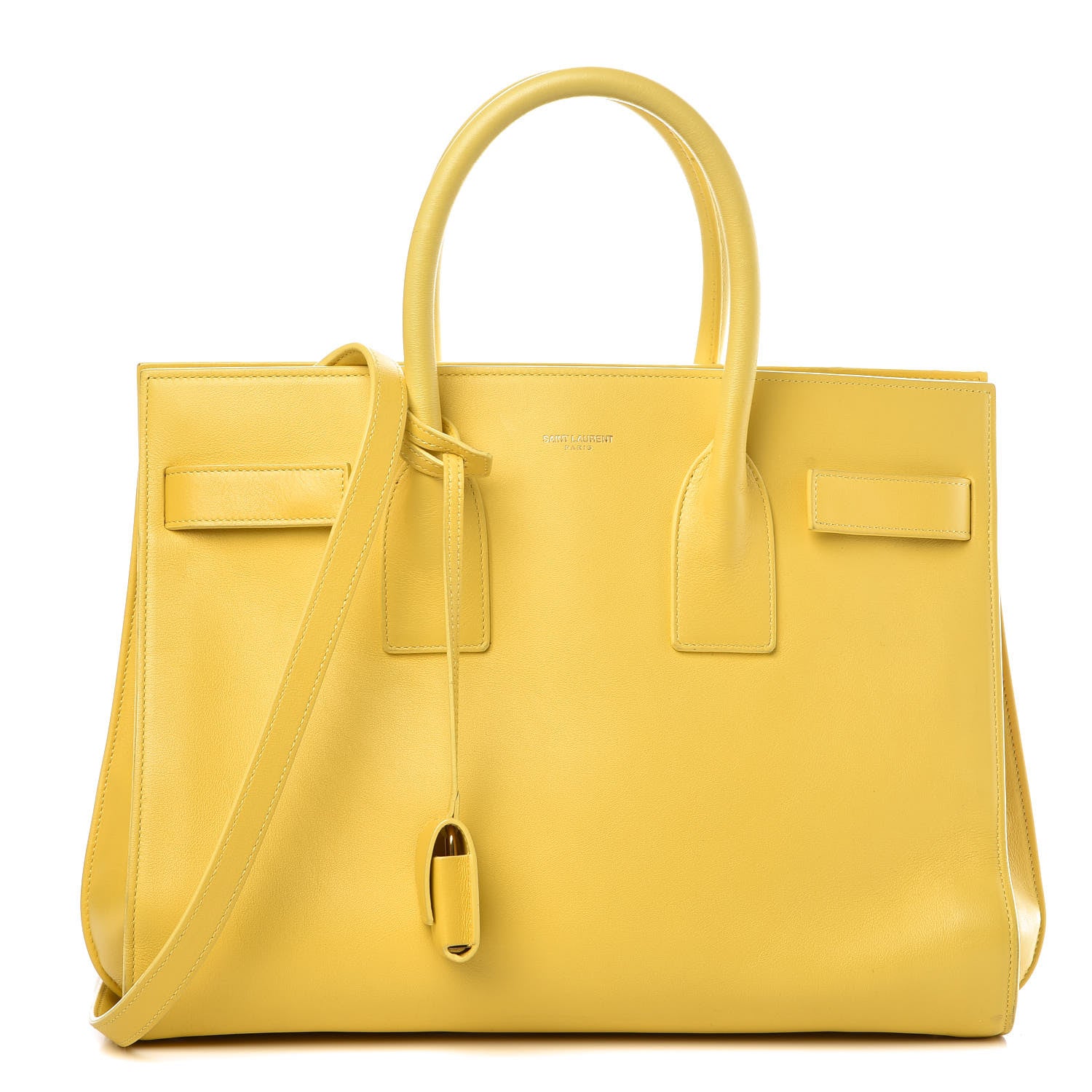 Saint Laurent Grained Calfskin Small Sac De Jour Yellow 1 of 20