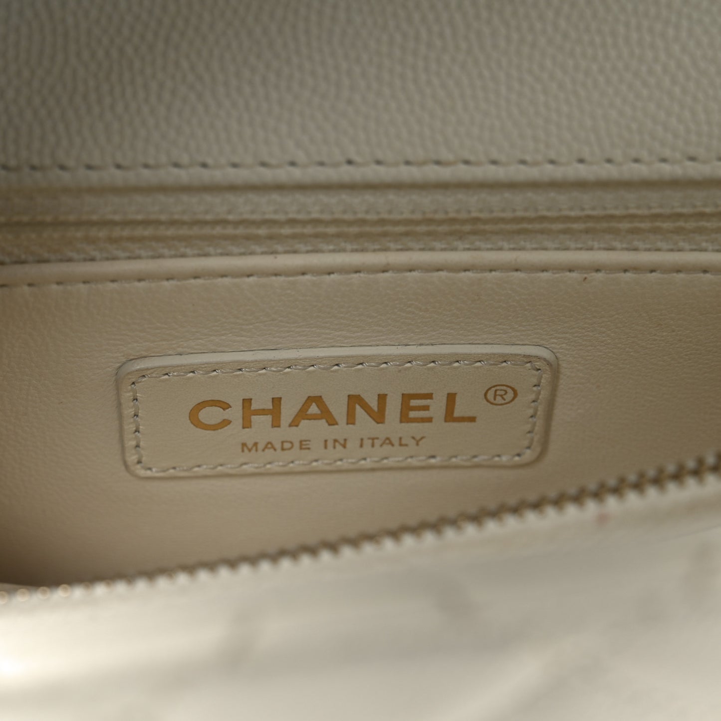 Caviar Quilted Small Coco Handle Flap White