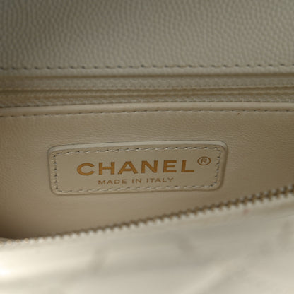 Chanel Caviar Quilted Small Coco Handle Flap White 6 of 10