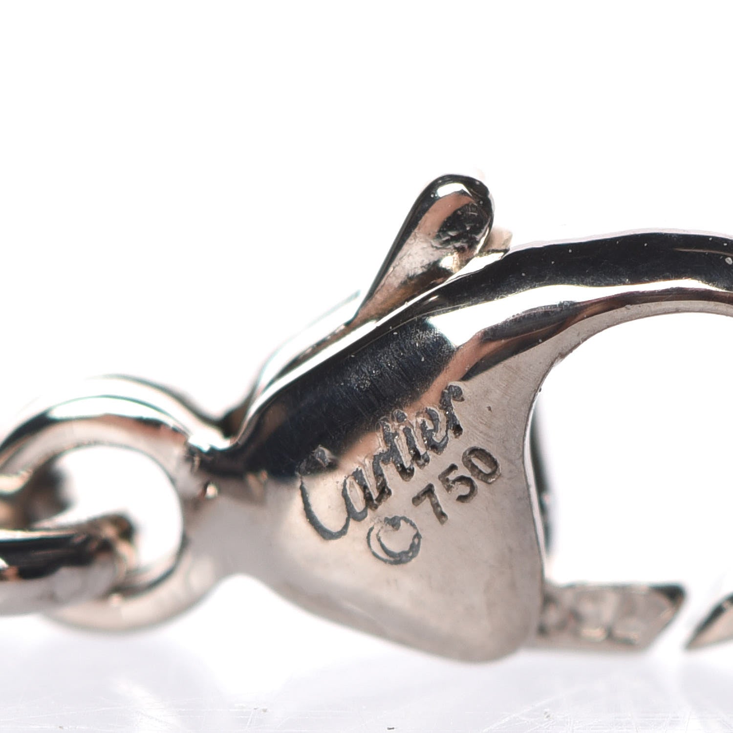 Cartier 18K White Gold Double C Logo Charm 3 of 4
