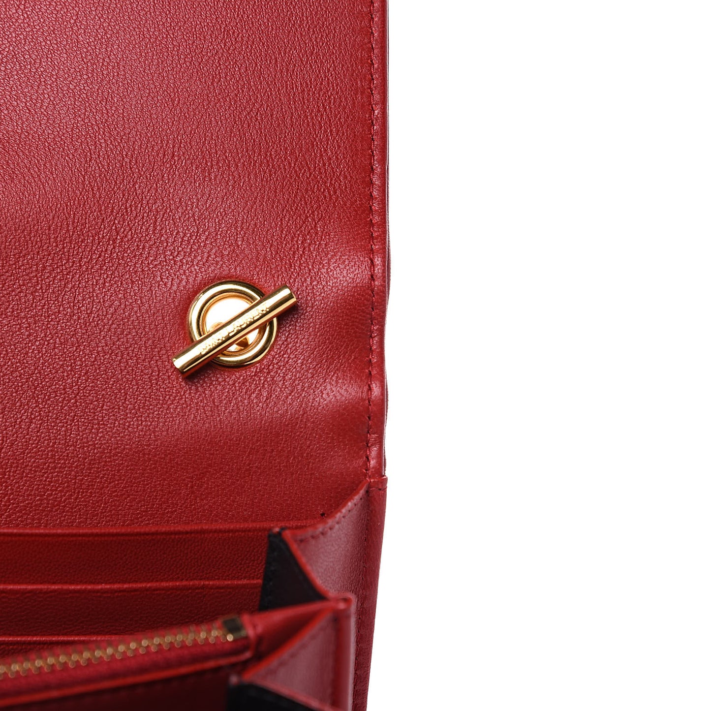 Lambskin Matelasse Monogram Vicky Chain Wallet Rouge Eros