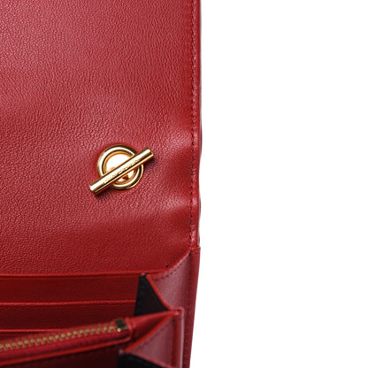 Saint Laurent Lambskin Matelasse Monogram Vicky Chain Wallet Rouge Eros 7 of 7