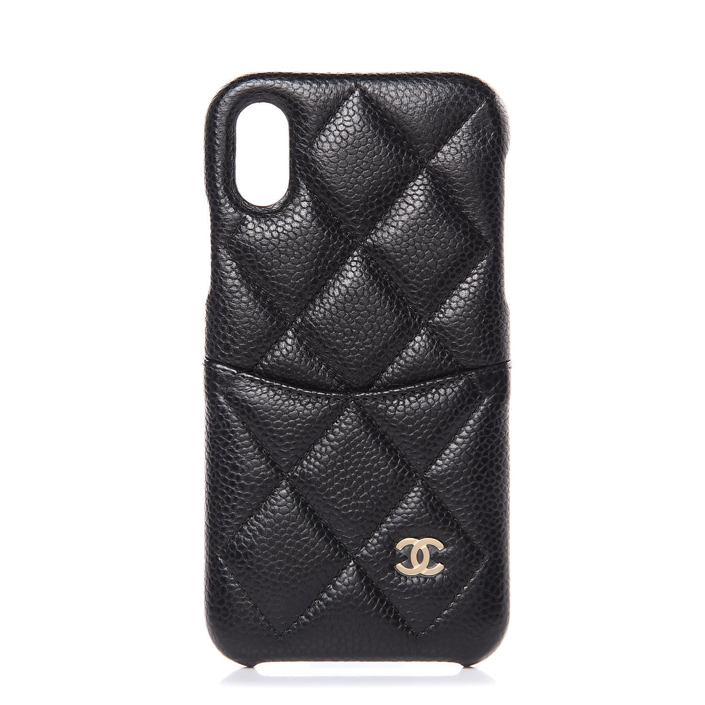 Caviar Quilted iPhone X Coco Tech Case Black
