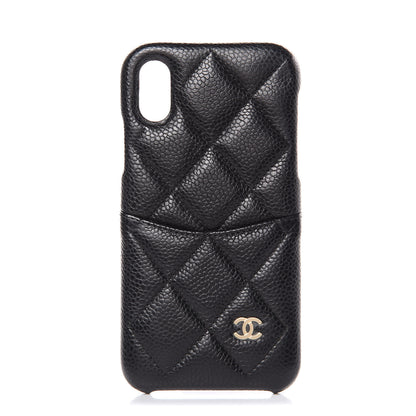 Chanel Caviar Quilted iPhone X Coco Tech Case Black 1 of 6