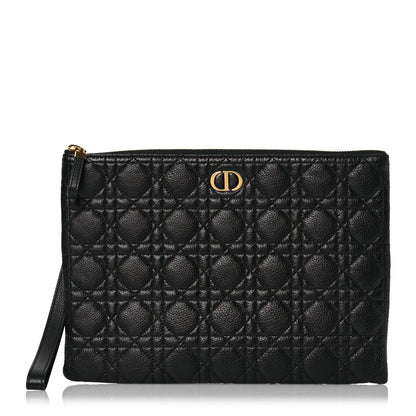 Christian Dior Supple Calfskin Cannage Large Caro Daily Pouch Black 1 of 11