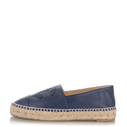 Chanel Lambskin CC Espadrilles 37 Dark Navy 1 of 7
