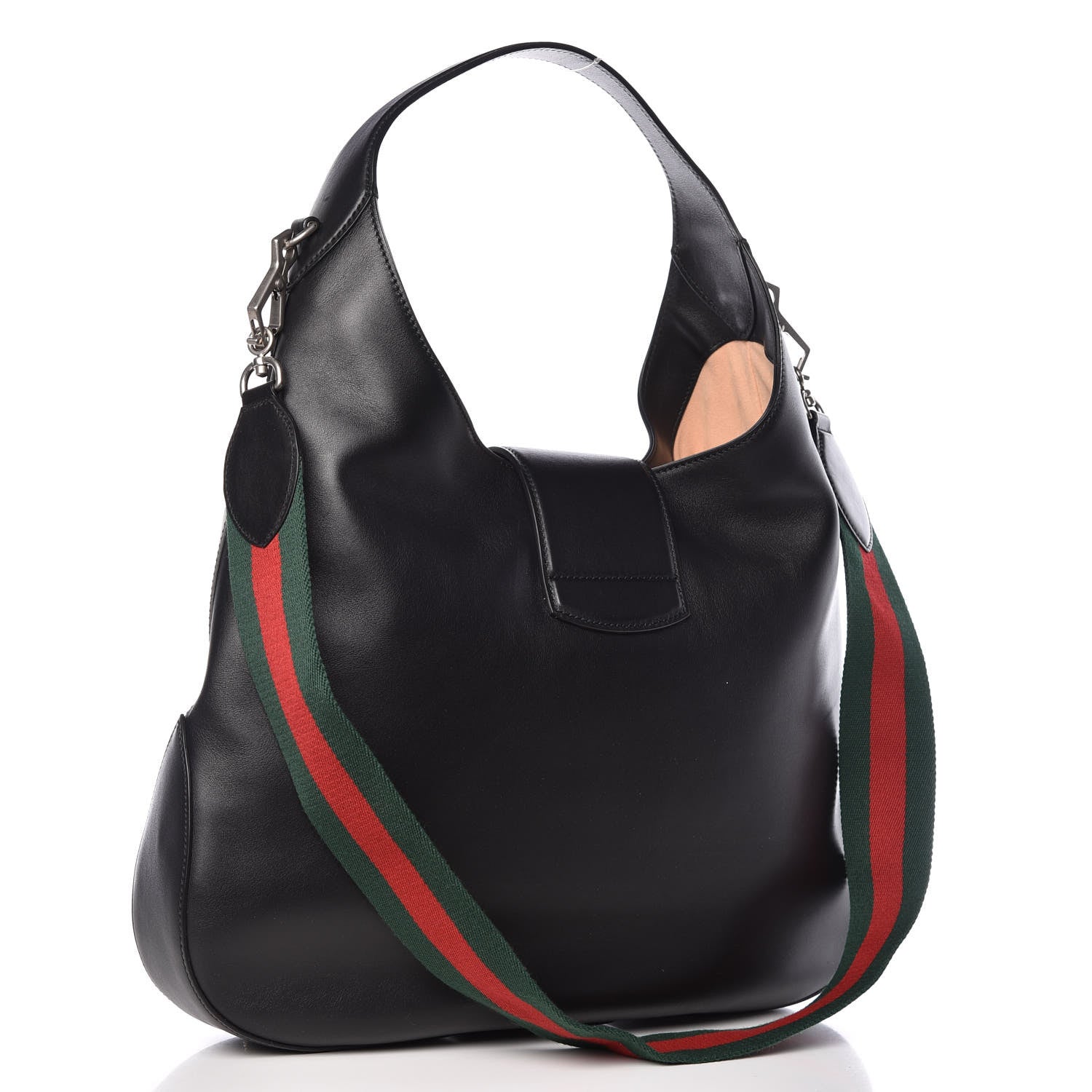 Gucci Calfskin Web Dog Embroidered Large Dionysus Hobo Black 4 of 12