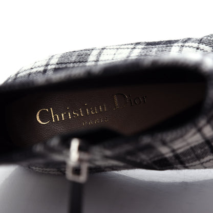 Christian Dior Canvas Tartan Gang Ankle Boots 39 Black 8 of 10
