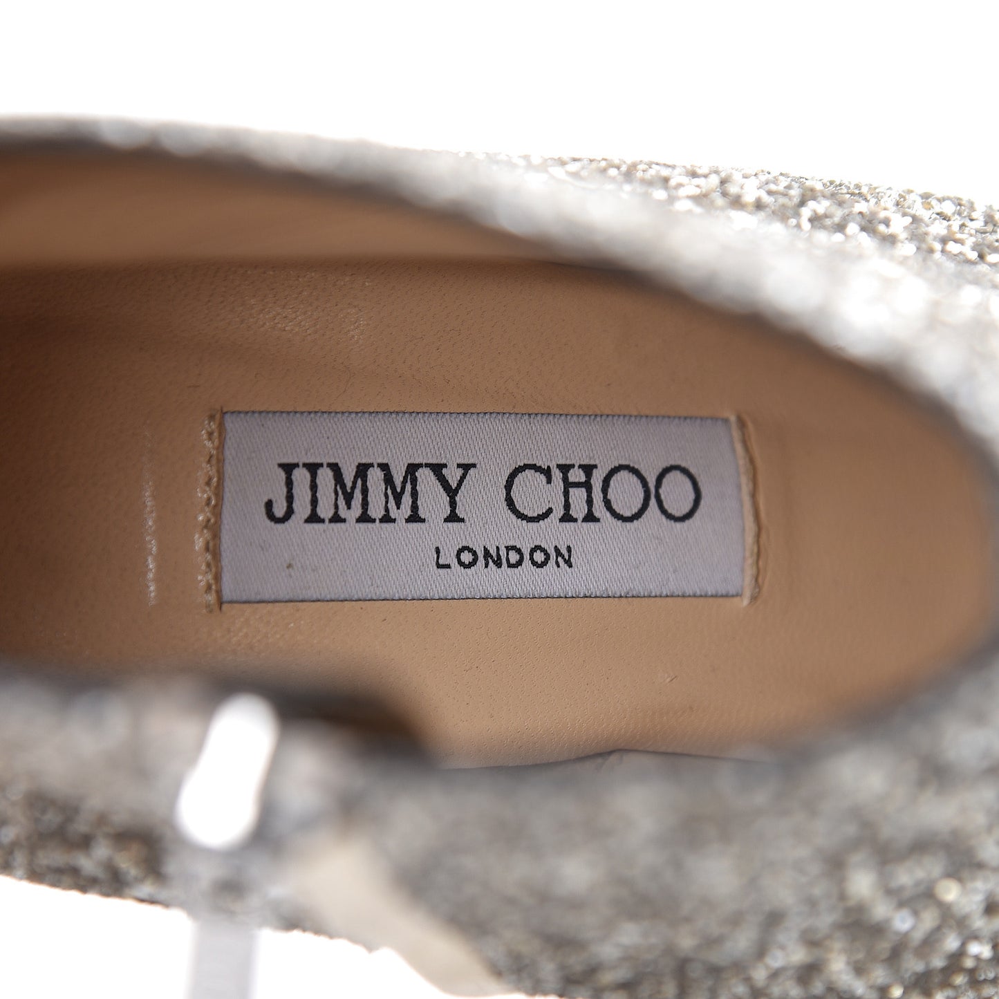 Shadow Coarse Glitter Crystal Hanover 65mm Booties 38 Champagne