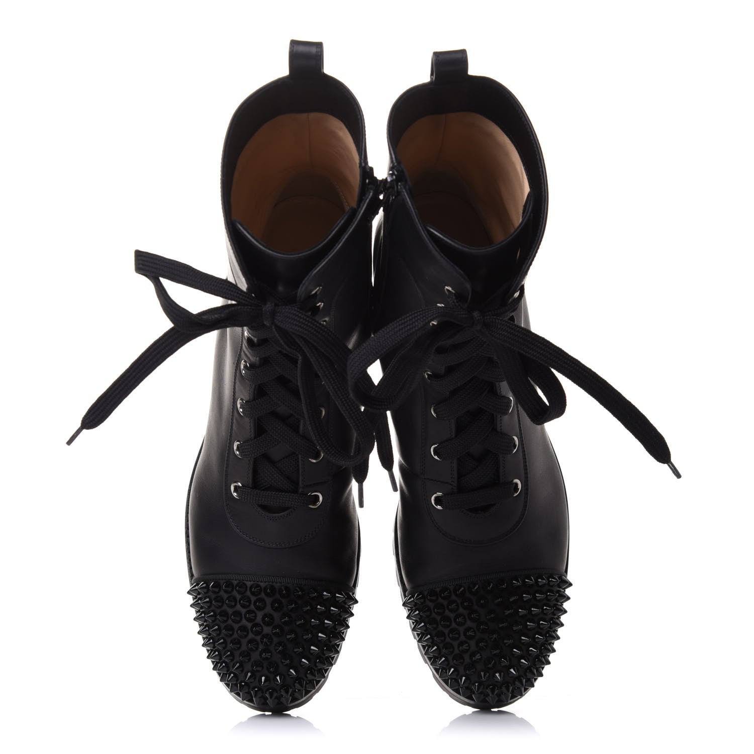 Christian Louboutin Calfskin Spikes TS Croc Flat Boots 40 Black 5 of 10