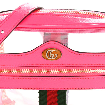 Gucci Vinyl Web Mini Ophidia Transparent Shoulder Bag Fluorescent Fuchsia 8 of 12