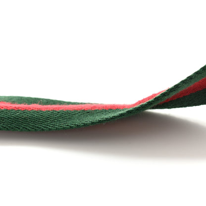 Gucci Nylon Calfskin Double G Web 40mm Belt Green Red Cuir 7 of 11
