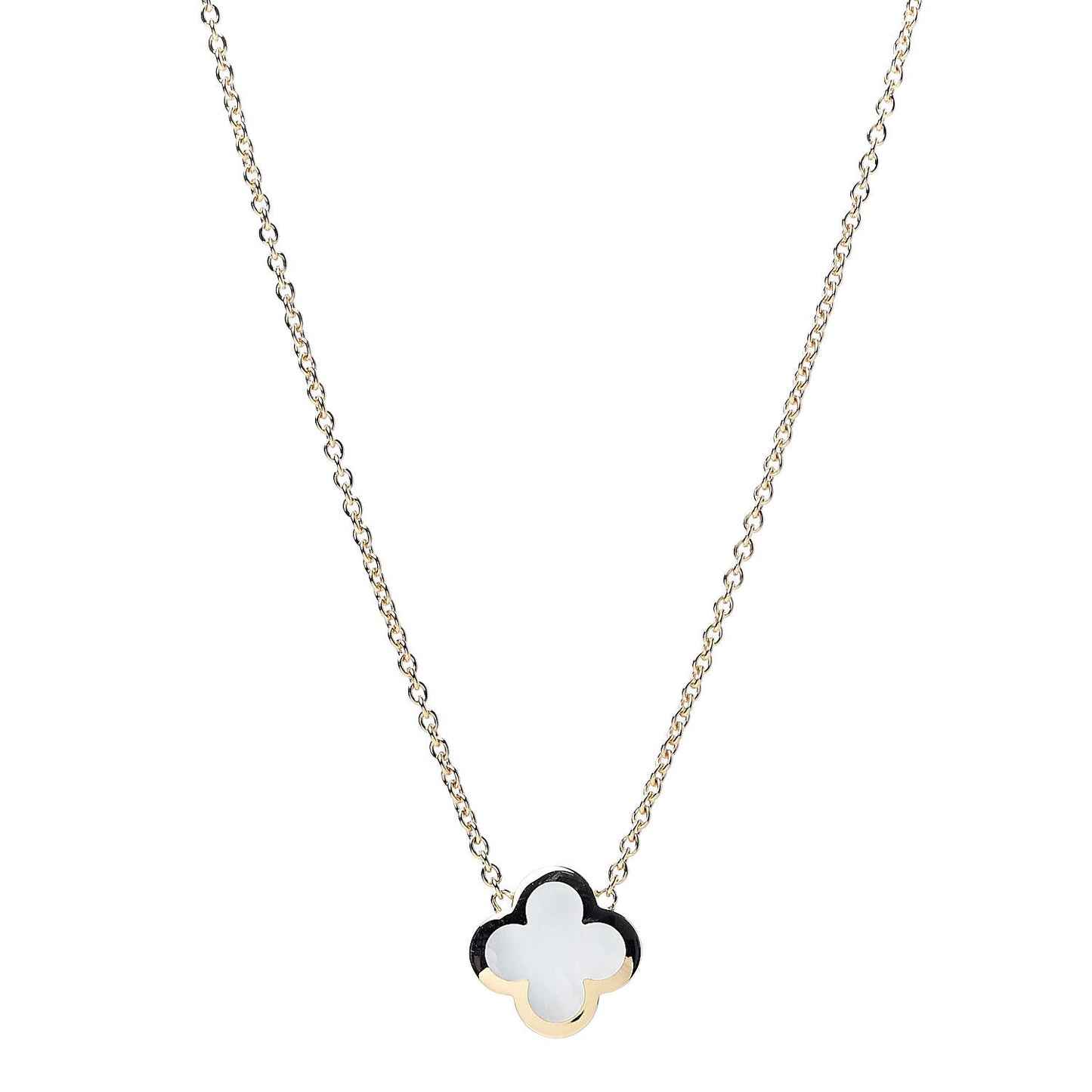 18K Yellow Gold Mother of Pearl Pure Alhambra Pendant Necklace