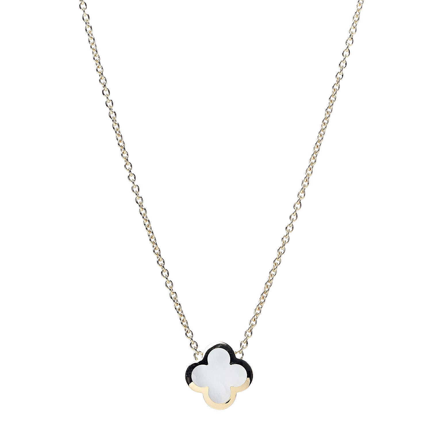 Van Cleef & Arpels 18K Yellow Gold Mother of Pearl Pure Alhambra Pendant Necklace 1 of 6