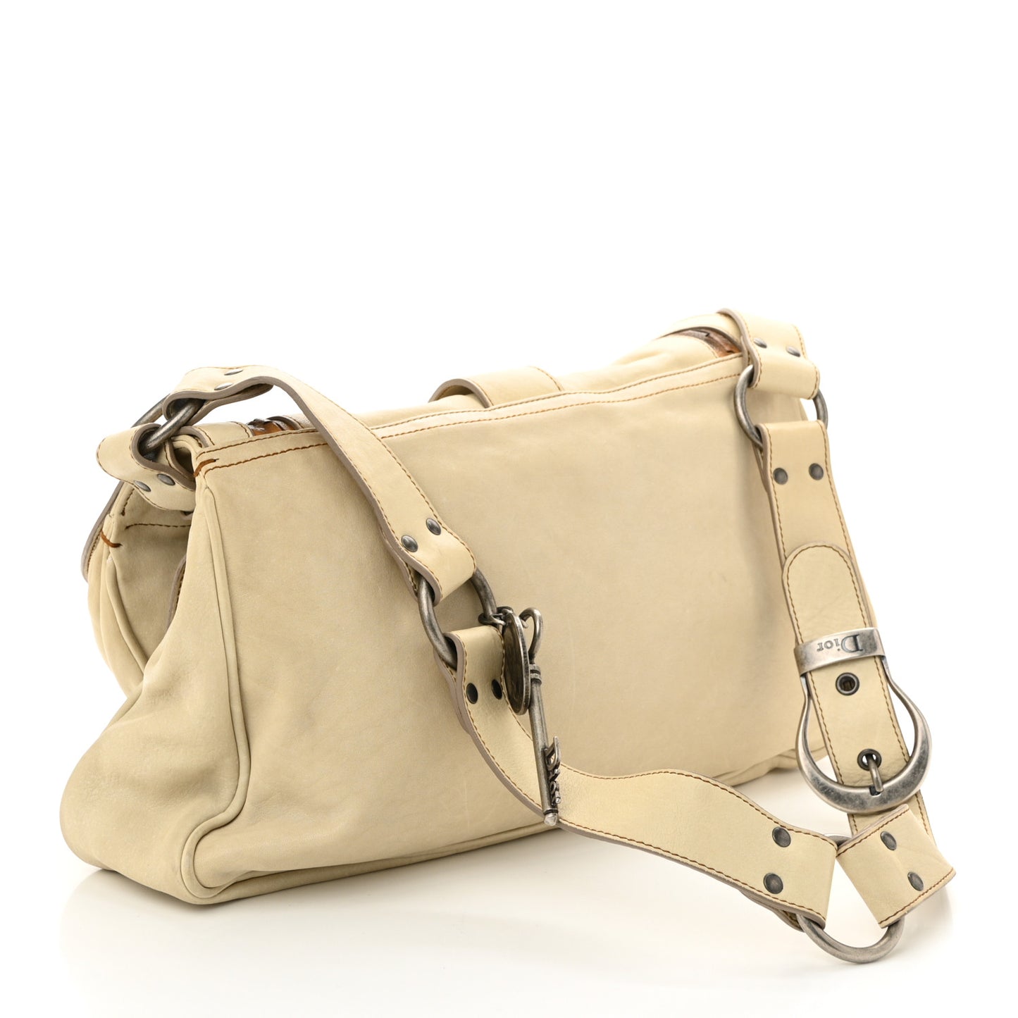 Calfskin Medium Gaucho Double Saddle Bag Ivory