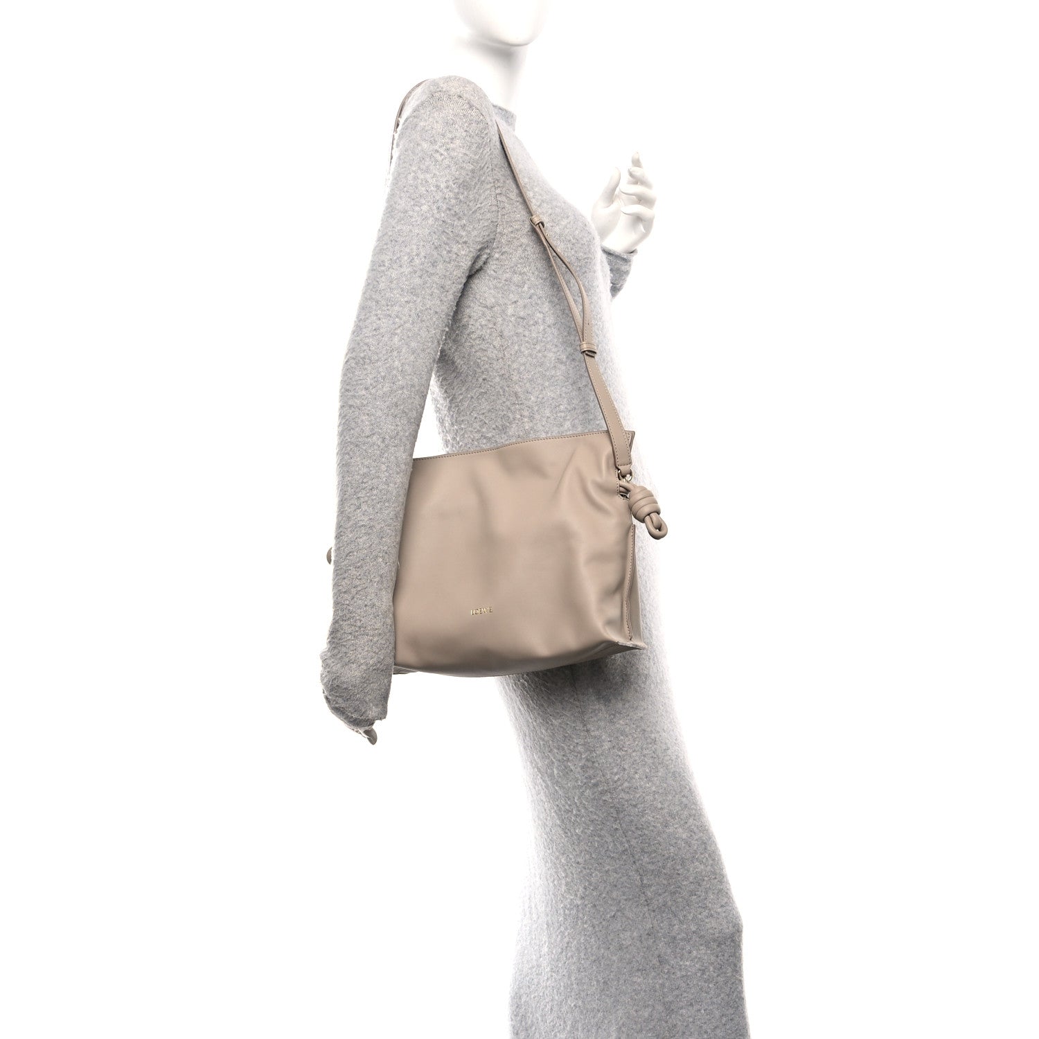 Loewe Nappa Calfskin Medium Flamenco Knot Clutch Sand 2 of 10