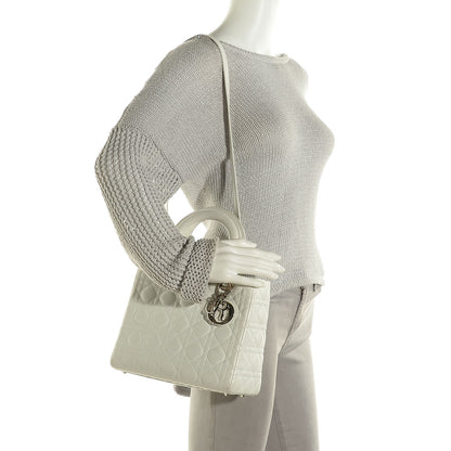Christian Dior Lambskin Cannage Medium Lady Dior White 2 of 7