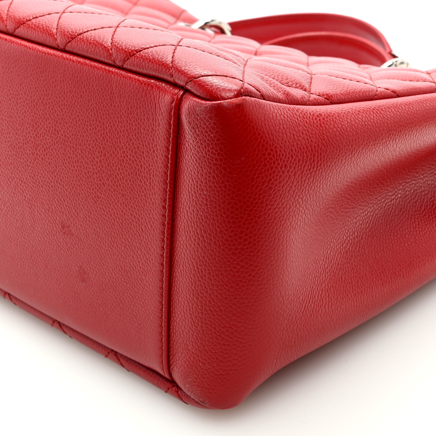 Chanel Caviar Quilted Grand Shopping Tote GST Red 10 of 11