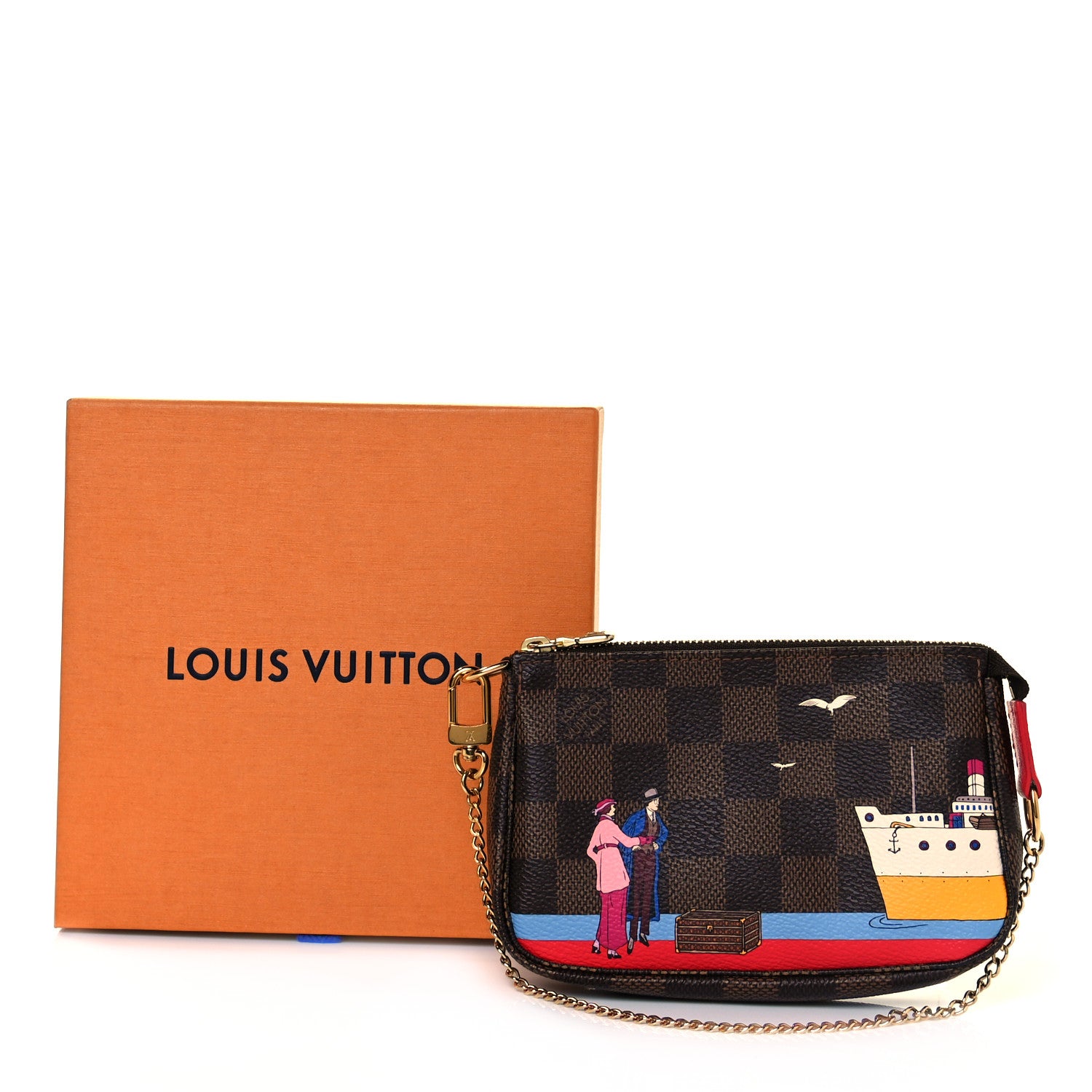 Louis Vuitton Damier Ebene 2016 Christmas Animation Mini Pochette Accessories 8 of 8