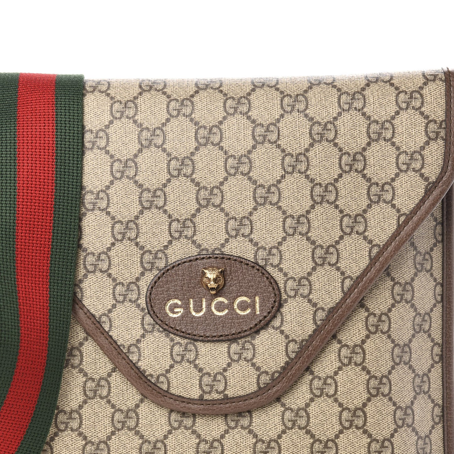 GG Supreme Monogram Web Medium Neo Vintage Flap Messenger Bag Beige New Acero