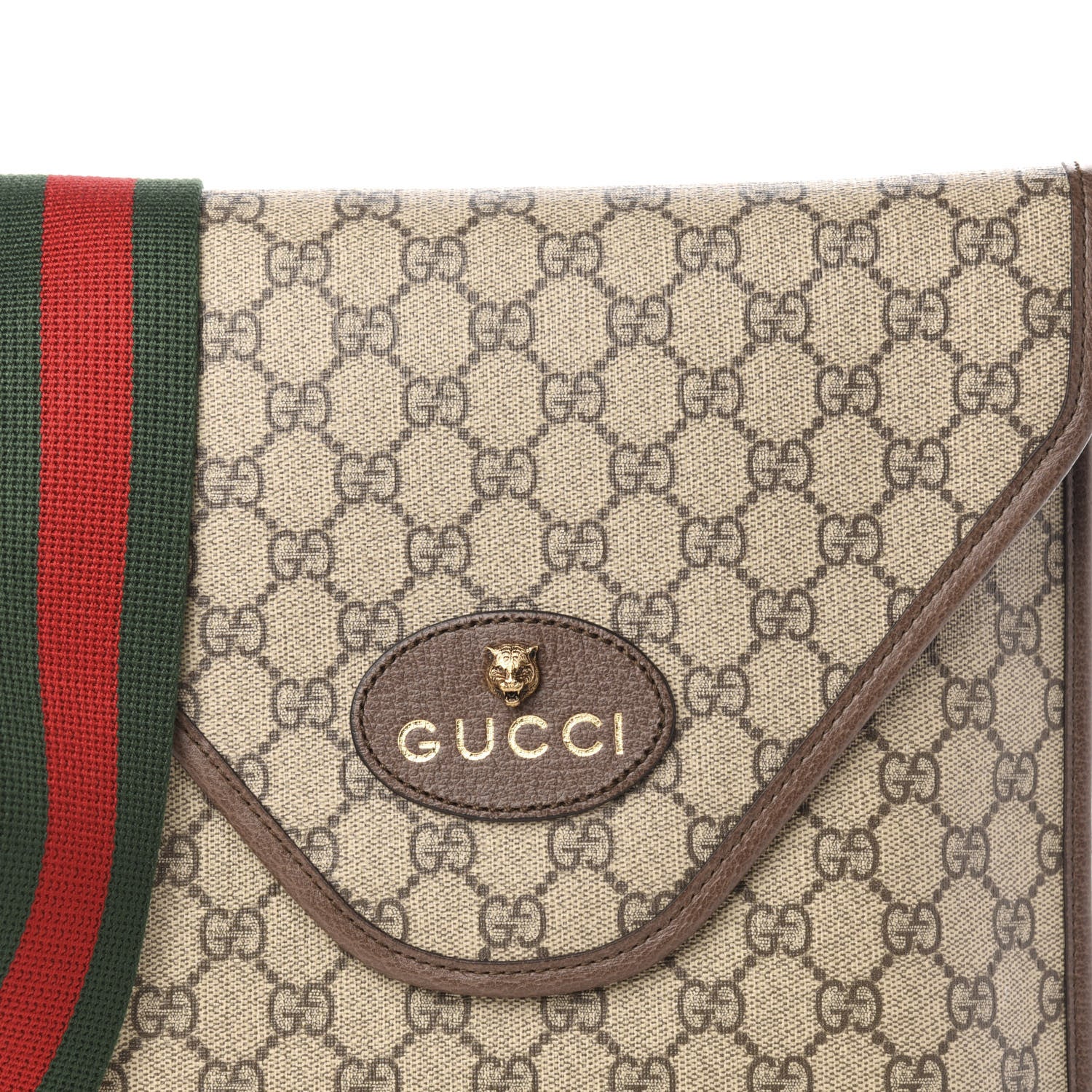 Gucci GG Supreme Monogram Web Medium Neo Vintage Flap Messenger Bag Beige New Acero 11 of 12