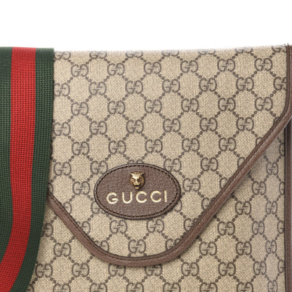 Gucci GG Supreme Monogram Web Medium Neo Vintage Flap Messenger Bag Beige New Acero 11 of 12