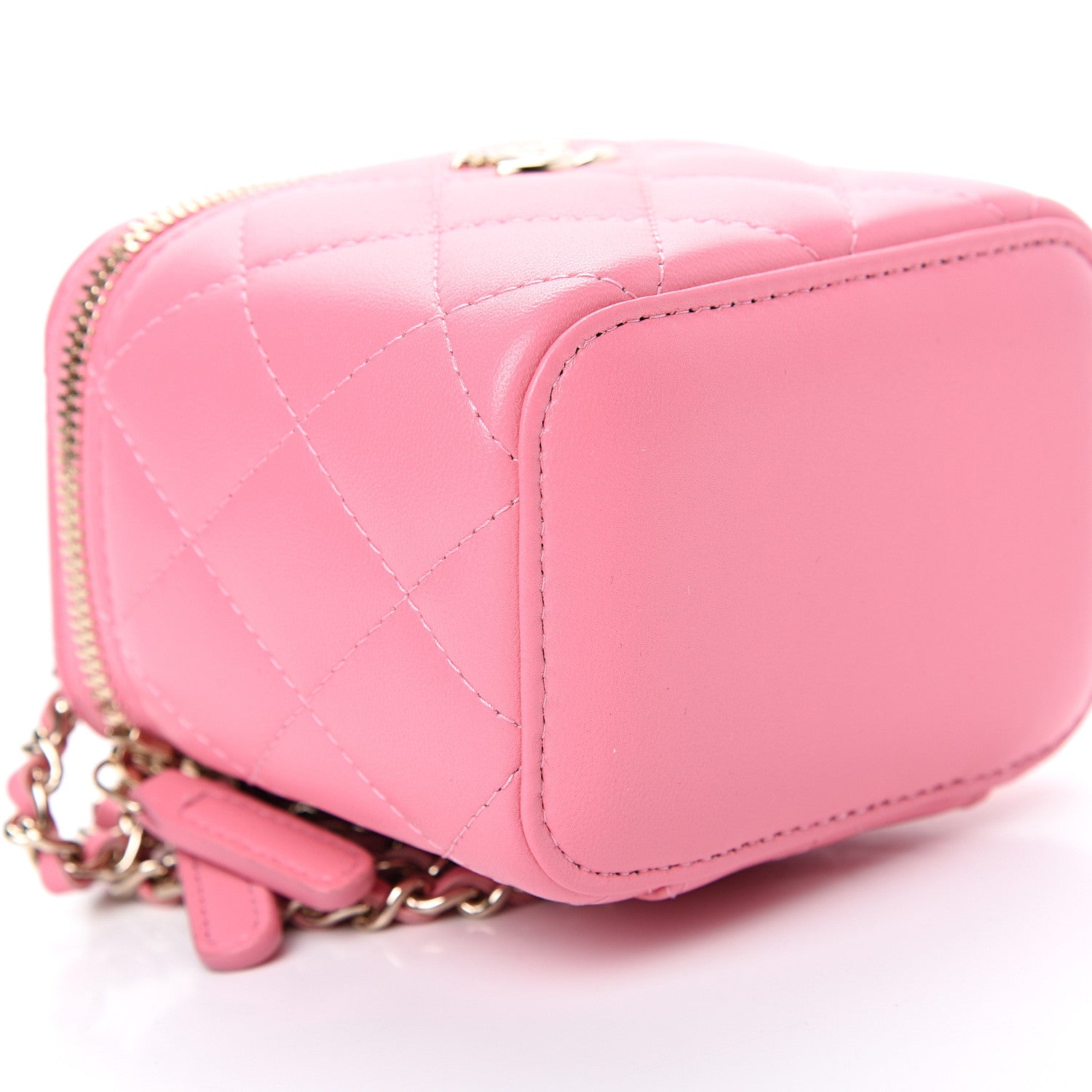 Chanel Lambskin Quilted Mini Vanity Case With Chain Pale Pink 7 of 9