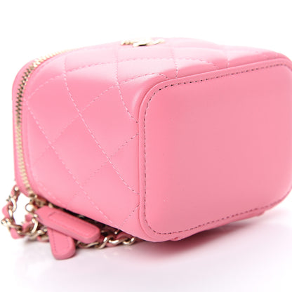 Chanel Lambskin Quilted Mini Vanity Case With Chain Pale Pink 7 of 9