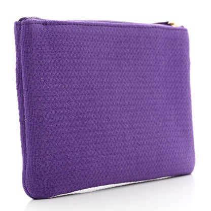 Chanel Mixed Fibers Small Deauville Pouch Purple 3 of 5