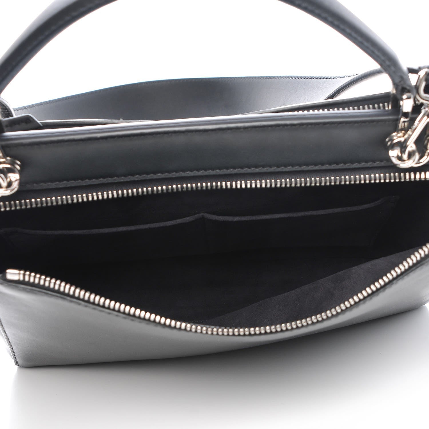 Fendi Vitello Baltico Dolce DotCom Satchel Black Blue Royal 6 of 10
